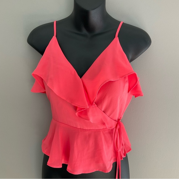 Pink Lily, coral ruffled croptop, EUC - Picture 2 of 5